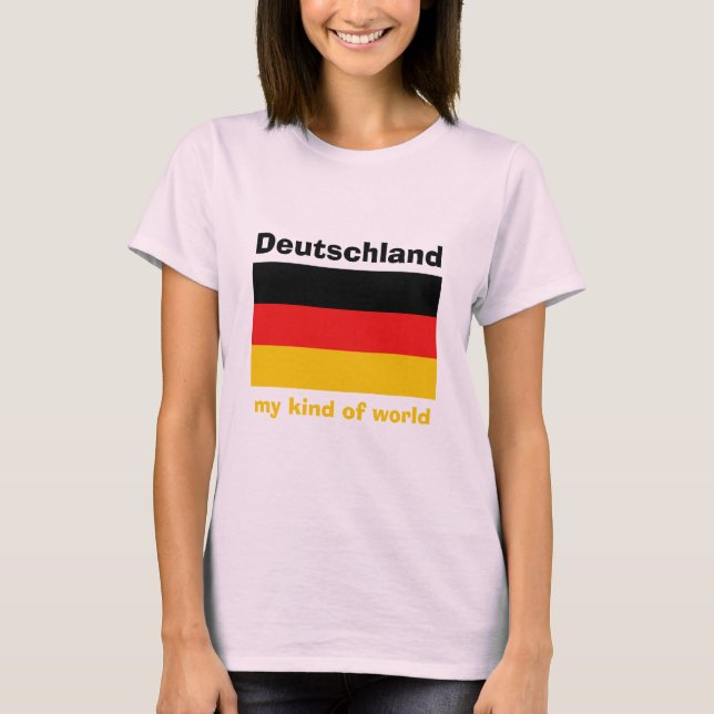 Germany Flag + Map + Text T-Shirt (Front)
