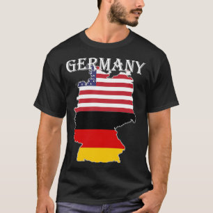 Germany Flag Map USA Ancestry Expatriate Expat T-Shirt