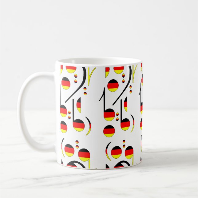 Germany Flag Musical Notes Coffee Mug (Left)