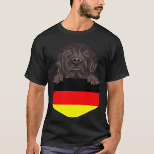 Germany Flag Newfoundland Dog In Pocket T-Shirt