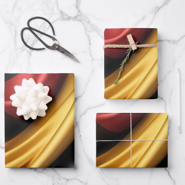 Germany flag silk texture  wrapping paper sheet (Front)