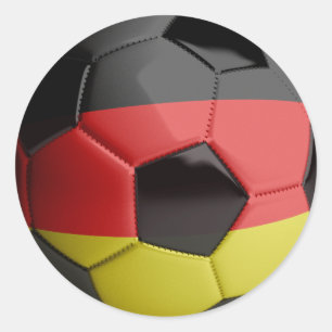 Germany Flag Soccer Ball Classic Round Sticker
