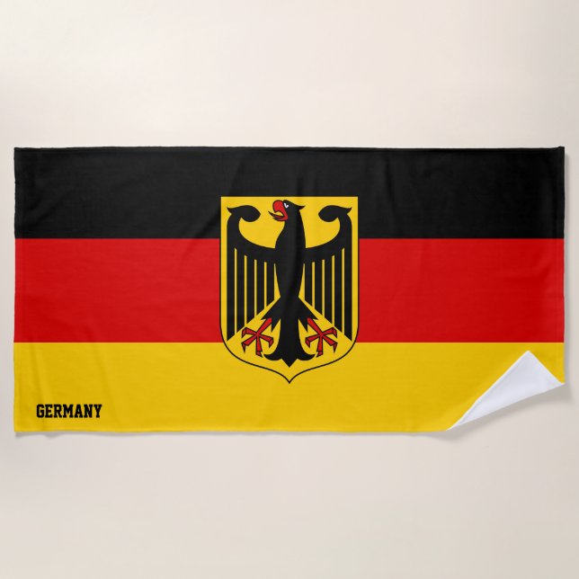 Germany Flag Splendid Patriotic Beach Towel (Front)