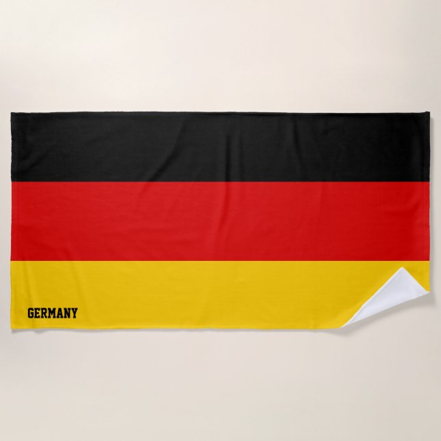 Germany Flag Splendid Patriotic Beach Towel (Front)