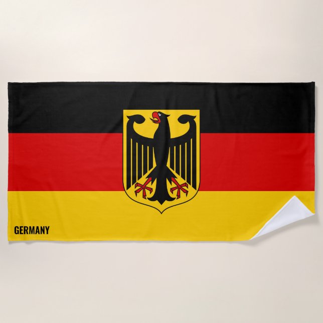 Germany Flag Splendid Patriotic Beach Towel (Front)