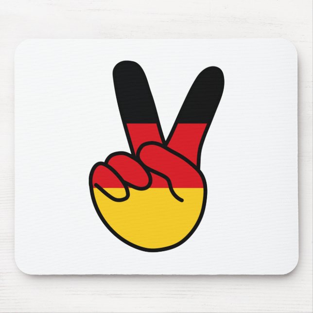 Germany Flag V Sign Mouse Mat (Front)
