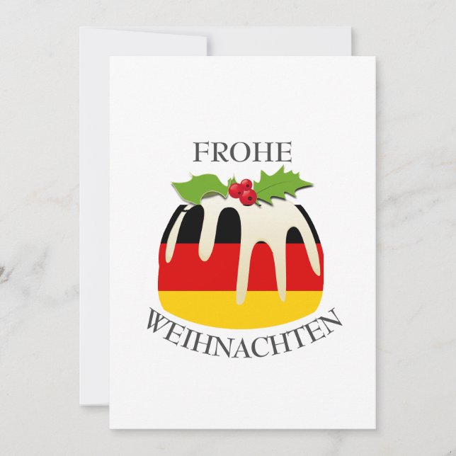GERMANY FLAG | Weihnachtspudding | Festive Holiday Card (Front)