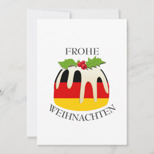 GERMANY FLAG Weihnachtspudding Festive Holiday Card