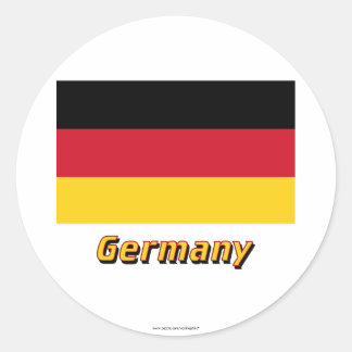 Germany Flag with Name Classic Round Sticker