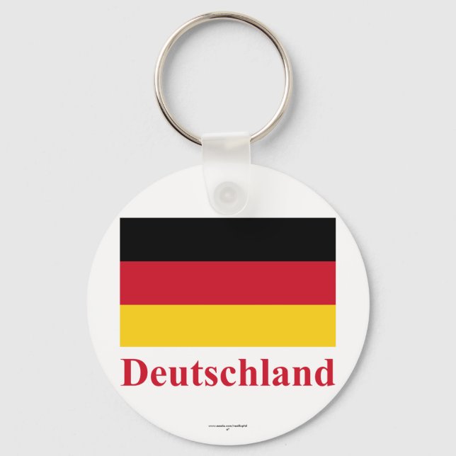 Germany Flag with Name in German Key Ring (Front)