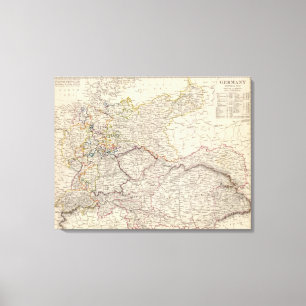 Germany general map canvas print