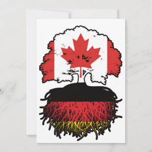 Germany German Canadian Canada Tree Roots Flag Invitation