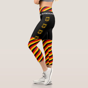 Germany & German Flag fashion, Fitness, Sports Capri Leggings