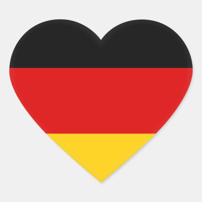 Germany (German) Flag Heart Sticker (Front)