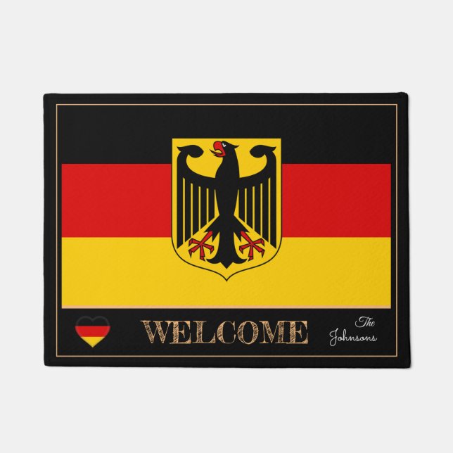 Germany & German Flag house mats /sports Welcome (Front)