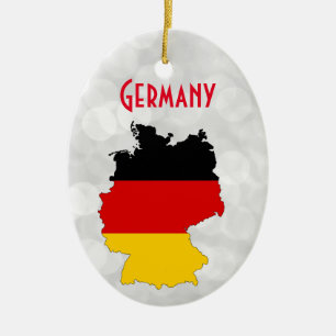 Germany German Flag Map Christmas Ceramic Tree Decoration