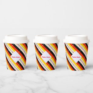 Germany German Flag Tiled Red Personalisation Paper Cups