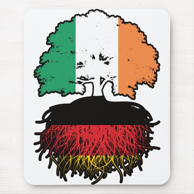 Germany German Irish Ireland Tree Roots Flag Mouse Mat (Front)