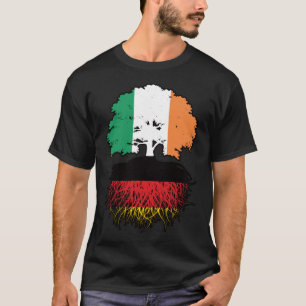 Germany German Irish Ireland Tree Roots Flag T-Shirt
