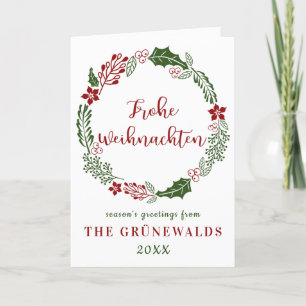 Germany German Merry Christmas, Custom Holiday Card