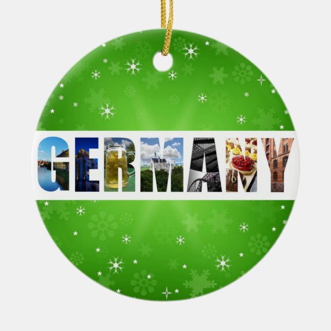 Germany German Travel Photos Christmas Ceramic Tree Decoration (Front)