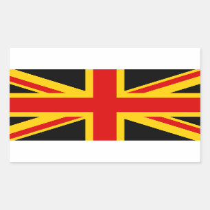 Germany German United Kingdom UK British Flag Rectangular Sticker
