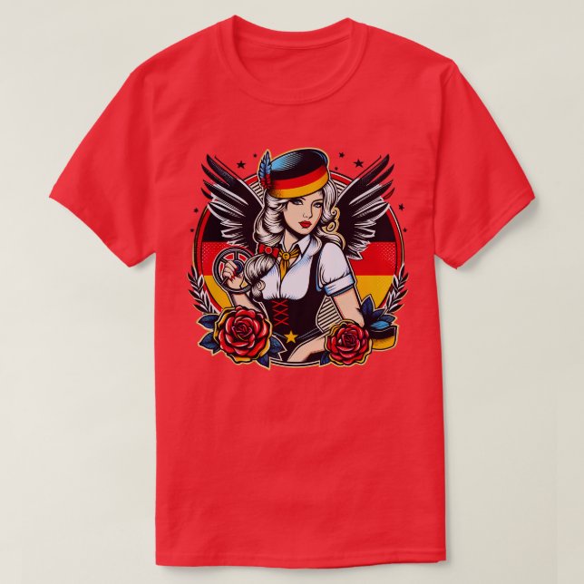 Germany Girl Germany Flag for Women Patriotic Germ T-Shirt (Design Front)