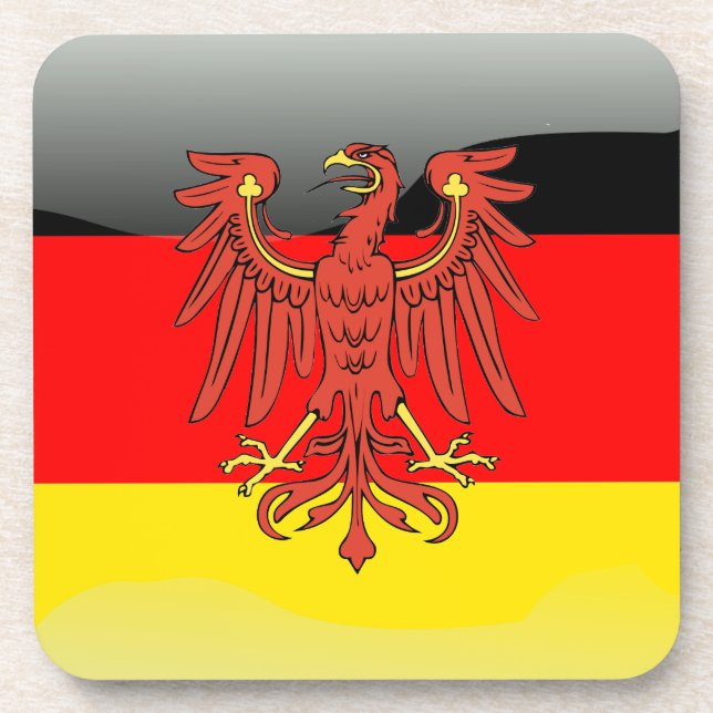 Germany glossy flag coaster (Front)