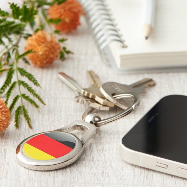 Germany glossy flag key ring (Side)