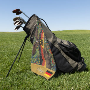 Germany Golf, Monogram, Eagle, Bear, Wolf Art Golf Towel