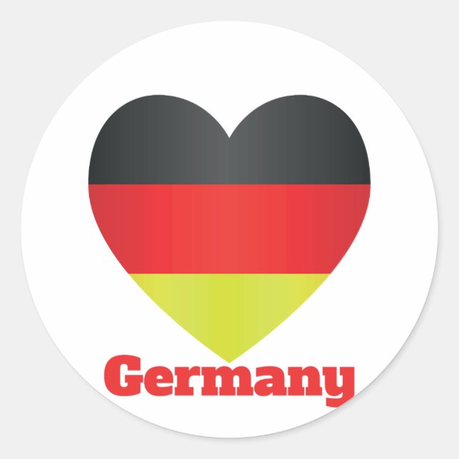Germany Heart Flag Classic Round Sticker (Front)