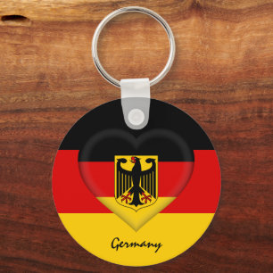 Germany & Heart,  German Flag fashion /sports Key Ring
