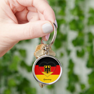 Germany & Heart, German Flag fashion /sports Key Ring