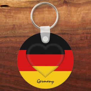 Germany & Heart, German Flag fashion /sports Key Ring