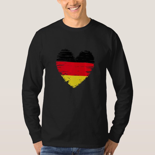 Germany Heart German Flag German Pride T-Shirt (Front)