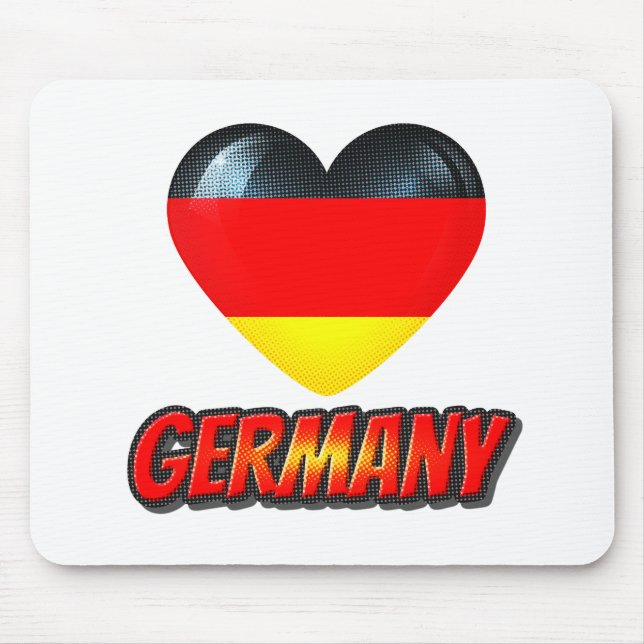 Germany Heart Mouse Mat (Front)