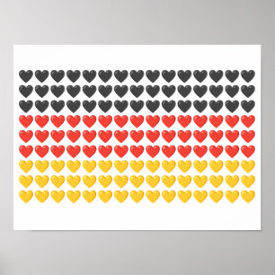 Germany HEARTS FLAG Poster