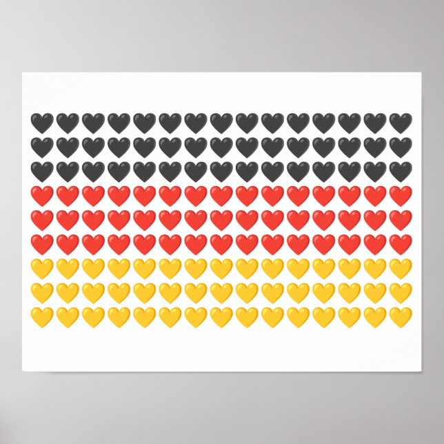 Germany HEARTS FLAG Poster (Front)