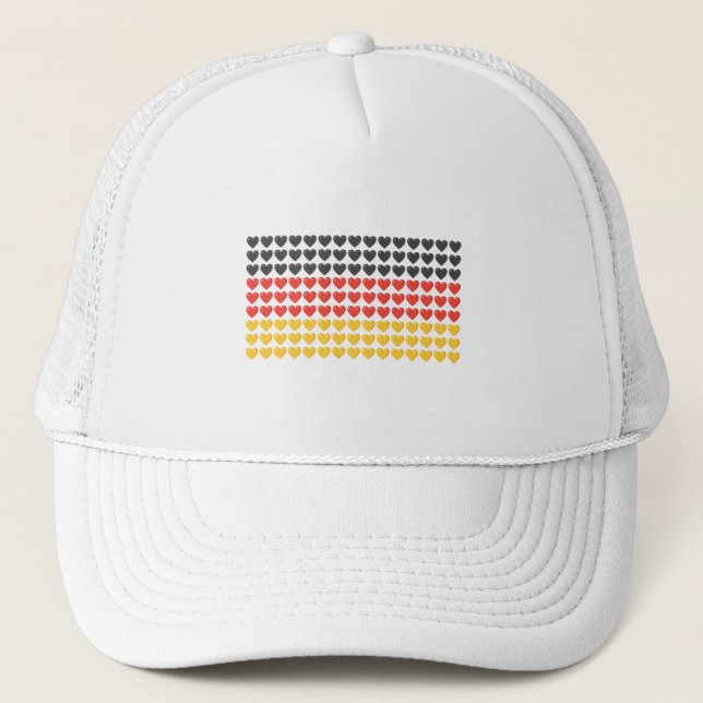 Germany HEARTS FLAG Trucker Hat (Front)