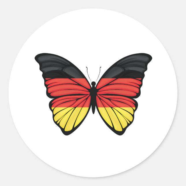 Germany Hypolimnas Butterfly Classic Round Sticker (Front)