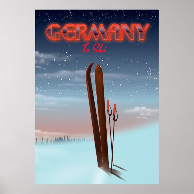 Germany Ice Ski travel poster (Front)