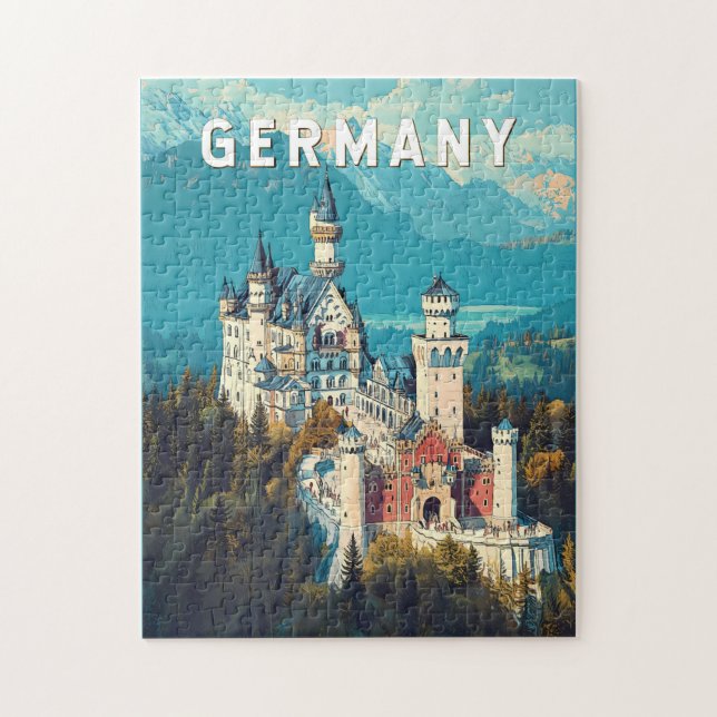 Germany Illustration Travel Art Vintage Jigsaw Puzzle (Vertical)