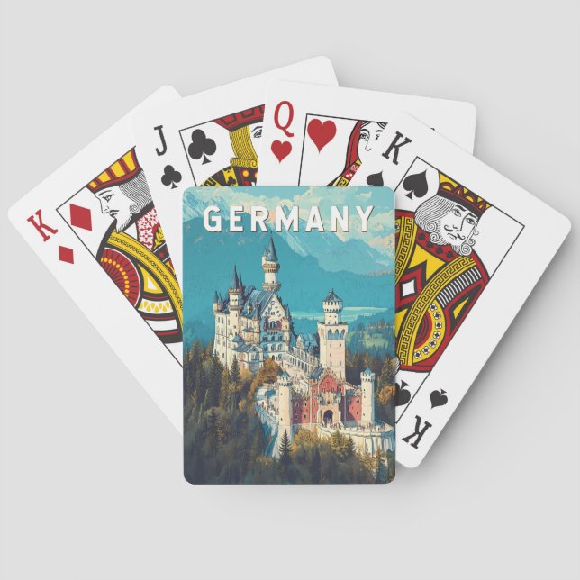 Germany Illustration Travel Art Vintage Playing Cards (Back)