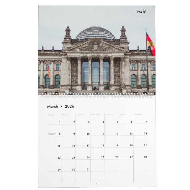 Germany in Pictures Two Page Large Calendar, White Calendar (Mar 2026)