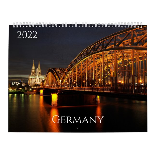 Germany in Pictures Two Page Large Calendar, White Calendar (Cover)