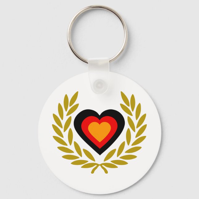 germany-laurel-heart. key ring (Front)