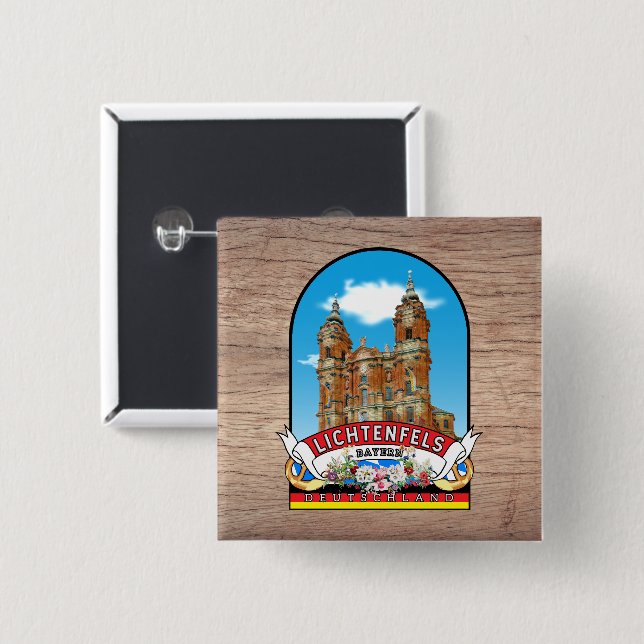 Germany Lichtenfels Vintage souvenir 15 Cm Square Badge (Front & Back)