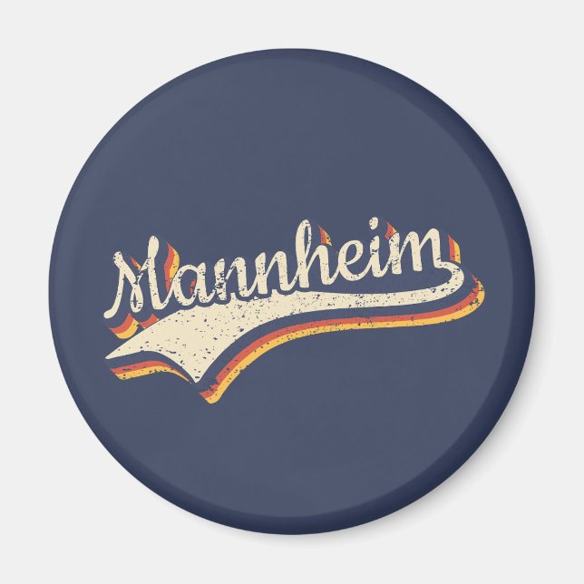 Germany Mannheim Vintage Retro Typography Magnet (Front)