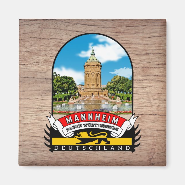 Germany Mannheim Vintage souvenir Magnet (Front)
