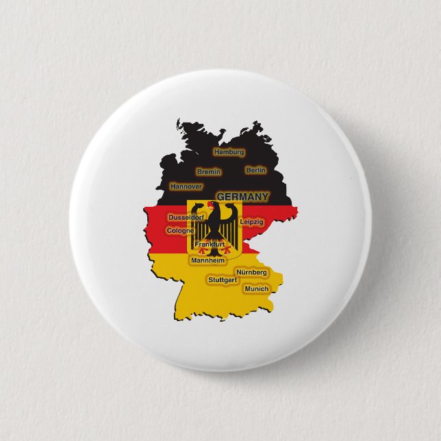 Germany Map 6 Cm Round Badge (Front)